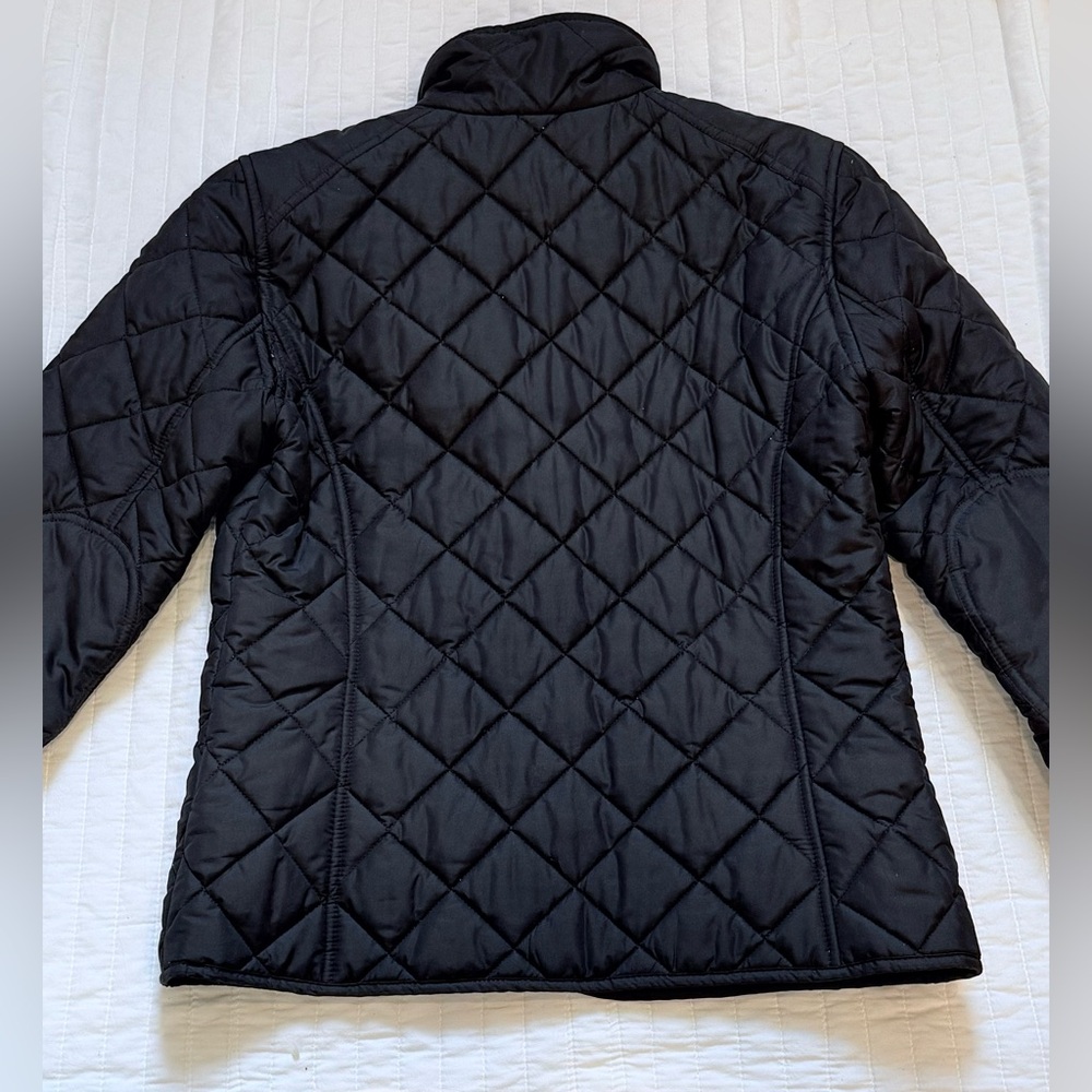 Lauren Ralph Lauren Quilted Black + Gold Buttons Jacket Sz Small - Picture 2 of 8